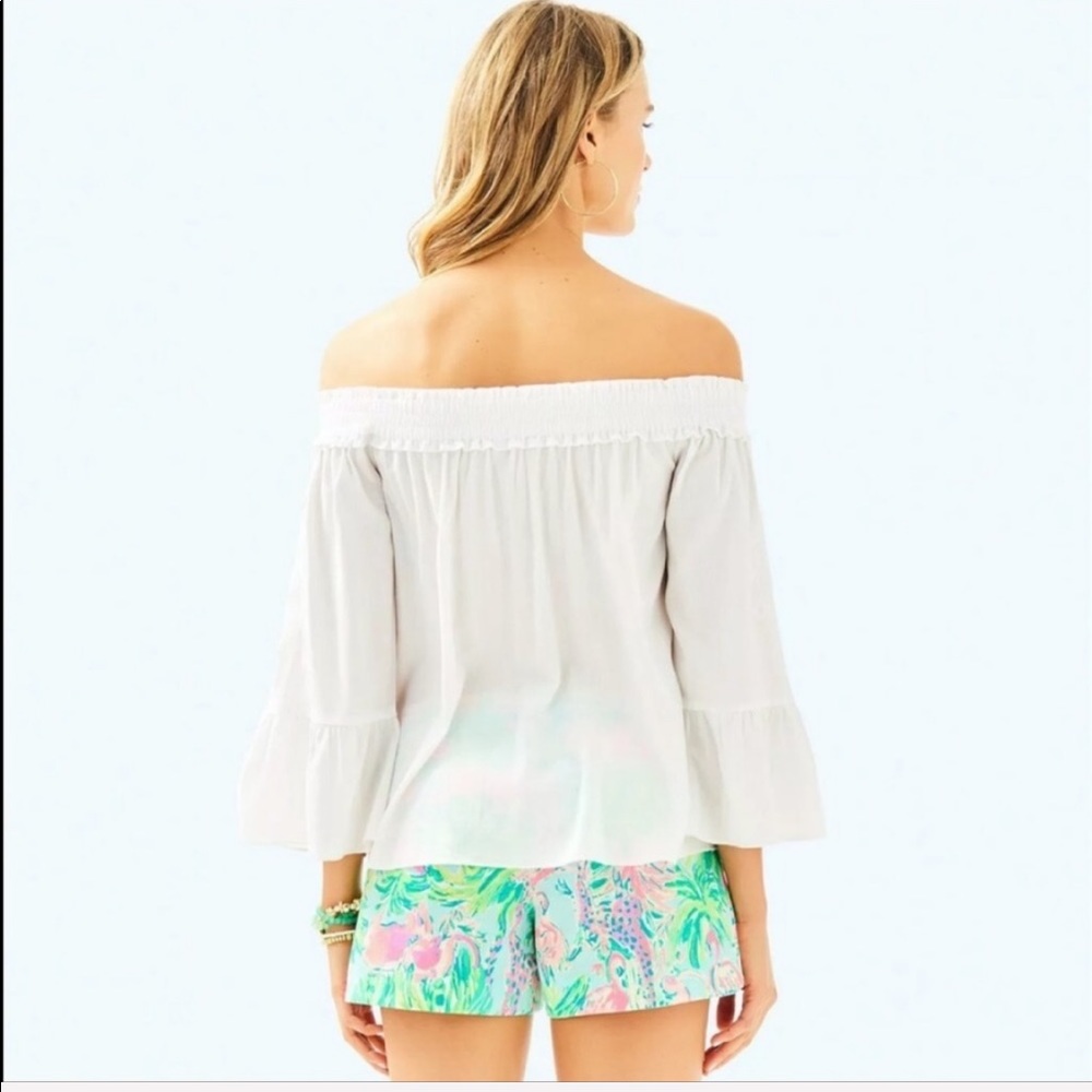 Lily Pulitzer Resort White Moira Off The Shoulder - Picture 3 of 7